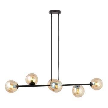 Chandelier on a string ROSSI 6xE14/10W/230V black/beige