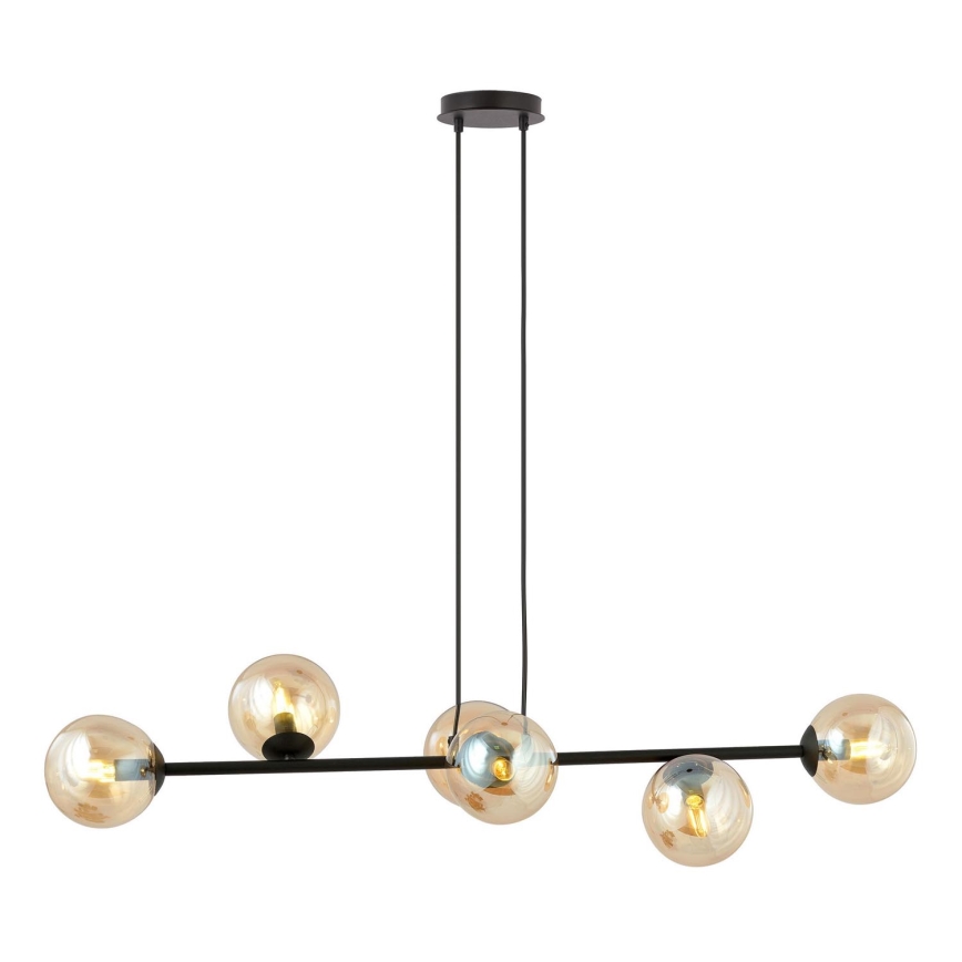 Chandelier on a string ROSSI 6xE14/10W/230V black/beige
