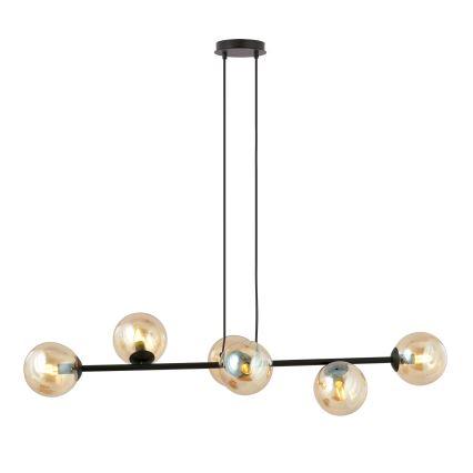Chandelier on a string ROSSI 6xE14/10W/230V black/beige