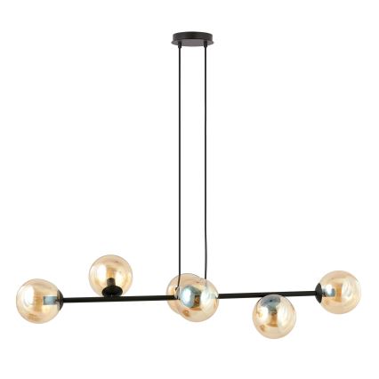 Chandelier on a string ROSSI 6xE14/10W/230V black/beige