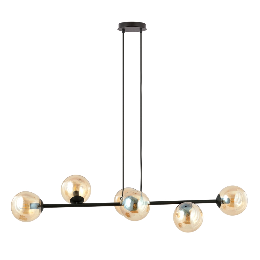 Chandelier on a string ROSSI 6xE14/10W/230V black/beige