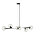 Chandelier on a string ROSSI 6xE14/10W/230V black/clear