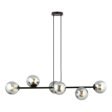 Chandelier on a string ROSSI 6xE14/10W/230V black/grey