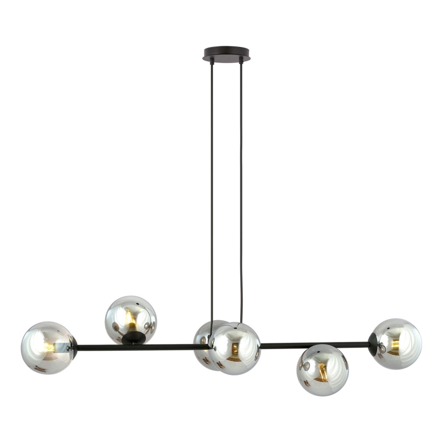 Chandelier on a string ROSSI 6xE14/10W/230V black/grey