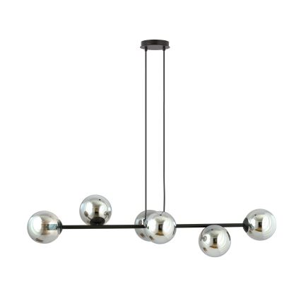 Chandelier on a string ROSSI 6xE14/10W/230V black/grey