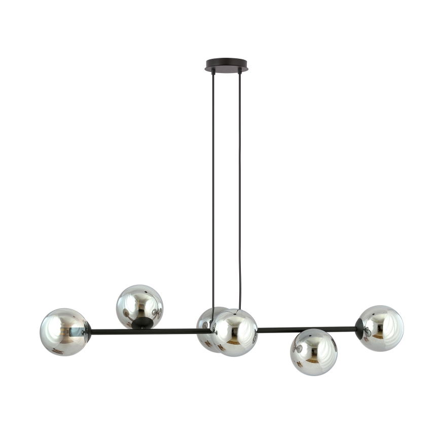 Chandelier on a string ROSSI 6xE14/10W/230V black/grey