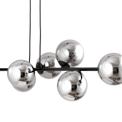 Chandelier on a string ROSSI 6xE14/10W/230V black/grey