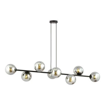 Chandelier on a string ROSSI 8xE14/10W/230V black/grey