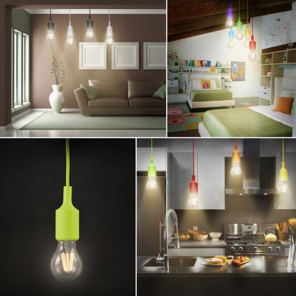 Chandelier on a string ROXY 1xE27/60W/230V green