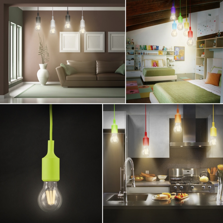 Chandelier on a string ROXY 1xE27/60W/230V green