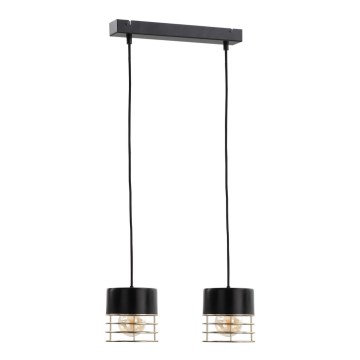 Chandelier on a string ROY 2xE27/60W/230V black