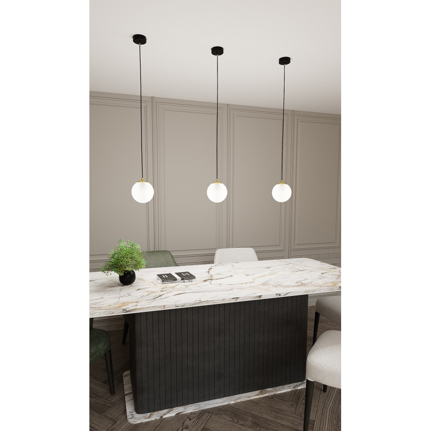 Chandelier on a string ROYAL 1xE14/10W/230V d. 14 cm black