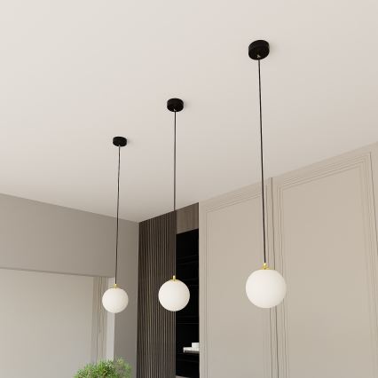 Chandelier on a string ROYAL 1xE14/10W/230V d. 14 cm black