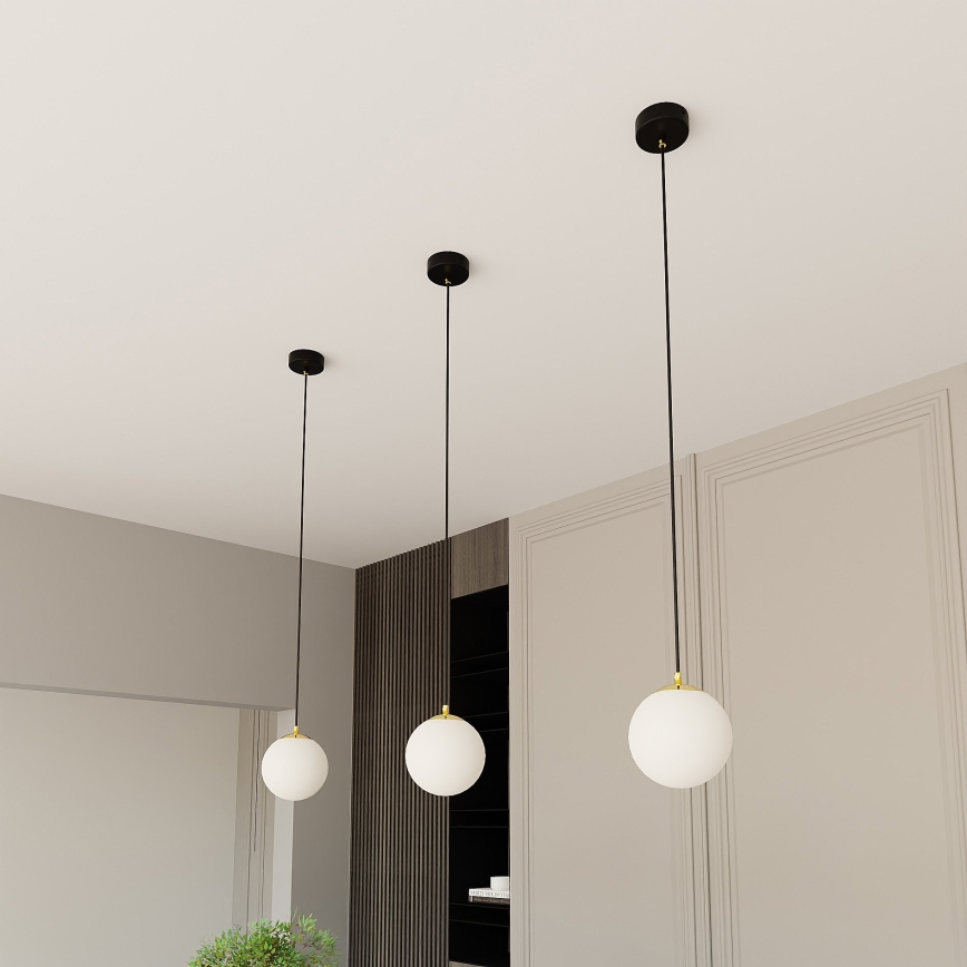 Chandelier on a string ROYAL 1xE14/10W/230V d. 14 cm black