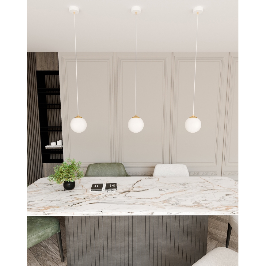 Chandelier on a string ROYAL 1xE14/10W/230V d. 14 cm white