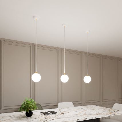 Chandelier on a string ROYAL 1xE14/10W/230V d. 14 cm white