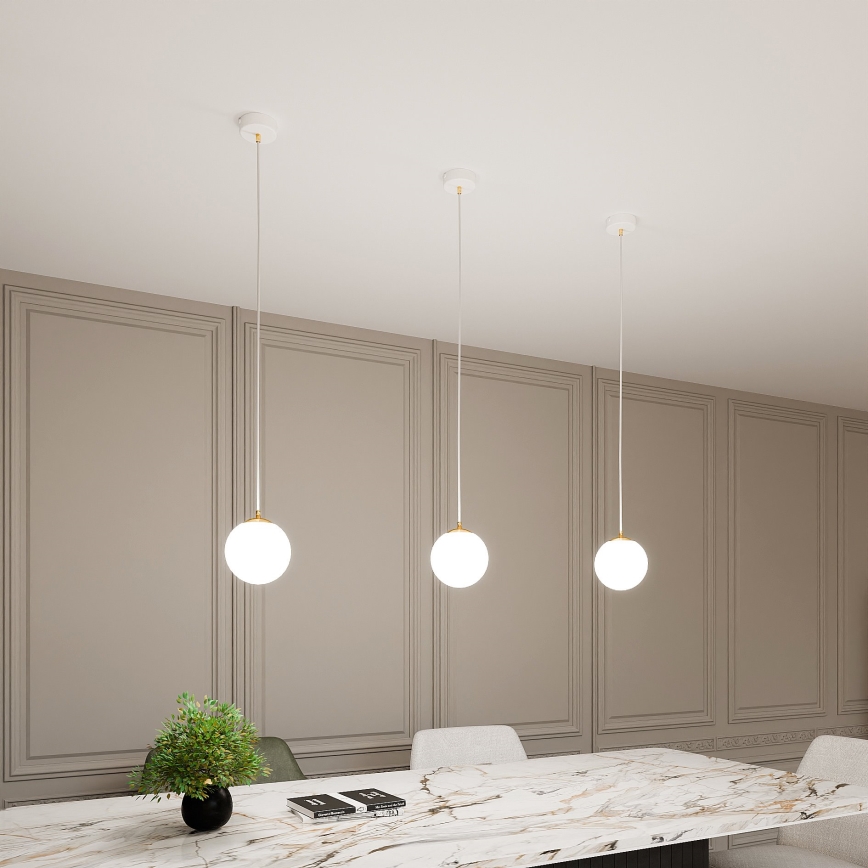 Chandelier on a string ROYAL 1xE14/10W/230V d. 14 cm white