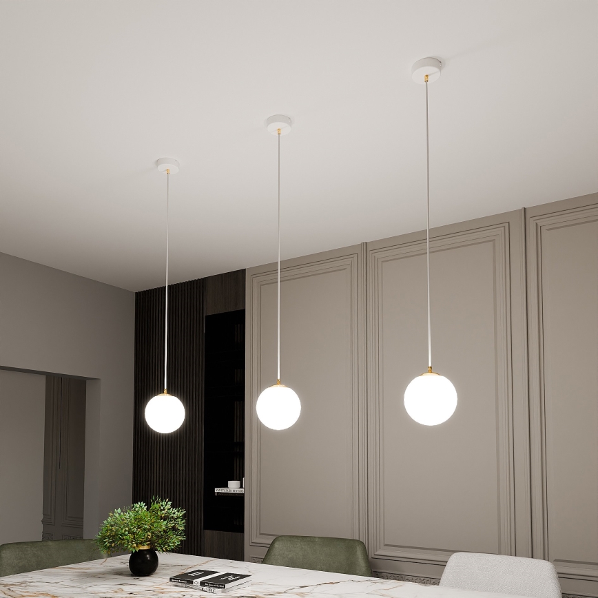 Chandelier on a string ROYAL 1xE14/10W/230V d. 14 cm white