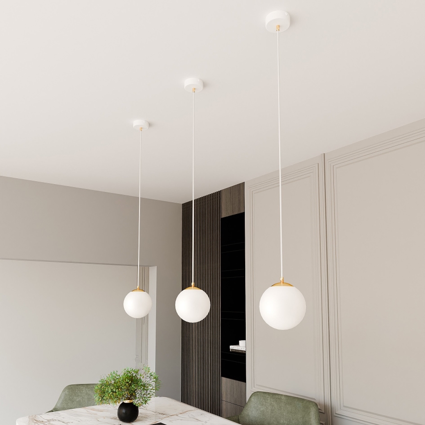 Chandelier on a string ROYAL 1xE14/10W/230V d. 14 cm white