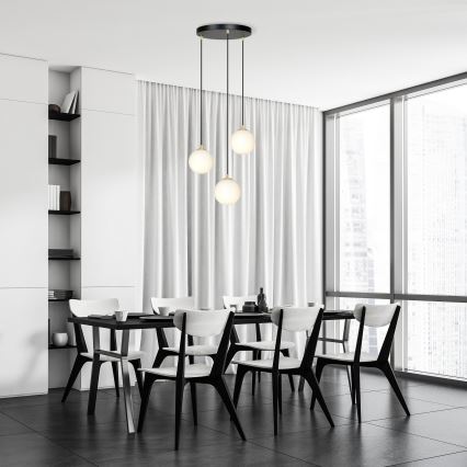 Chandelier on a string ROYAL 3xE14/10W/230V d. 30 cm black