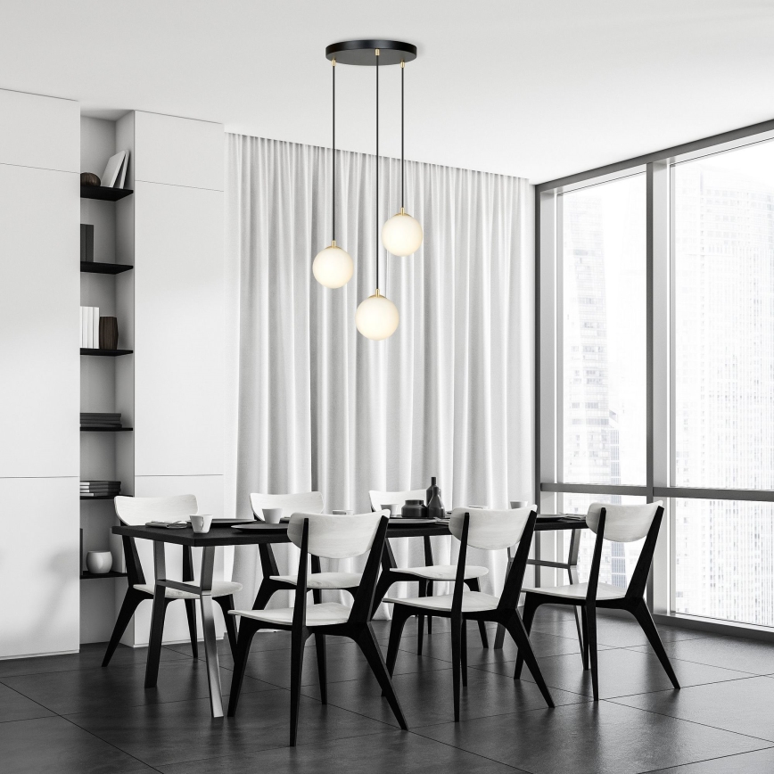 Chandelier on a string ROYAL 3xE14/10W/230V d. 30 cm black