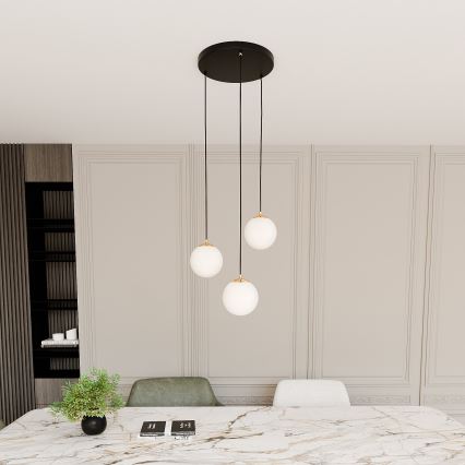 Chandelier on a string ROYAL 3xE14/10W/230V d. 30 cm black