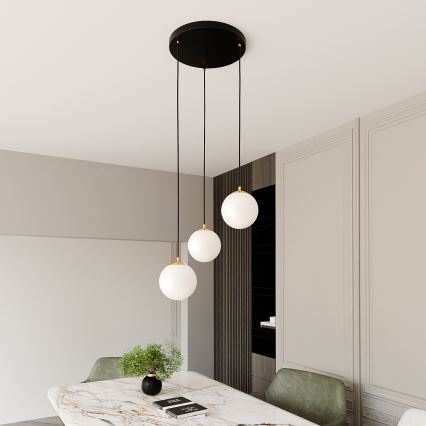 Chandelier on a string ROYAL 3xE14/10W/230V d. 30 cm black