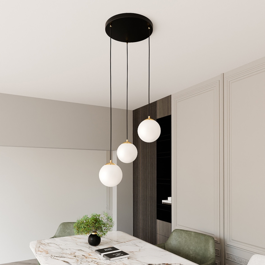Chandelier on a string ROYAL 3xE14/10W/230V d. 30 cm black