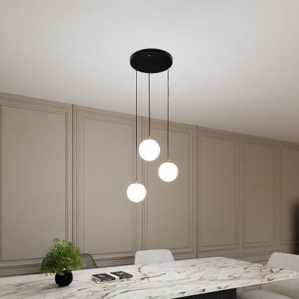 Chandelier on a string ROYAL 3xE14/10W/230V d. 30 cm black