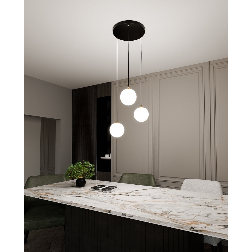 Chandelier on a string ROYAL 3xE14/10W/230V d. 30 cm black