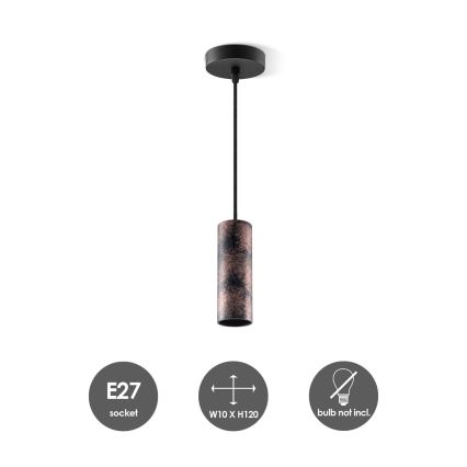 Chandelier on a string SAGA 1xE27/40W/230V black/bronze