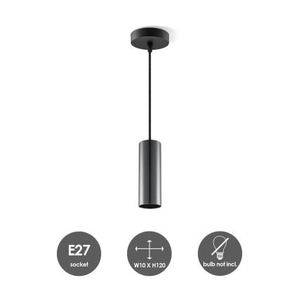 Chandelier on a string SAGA 1xE27/40W/230V black