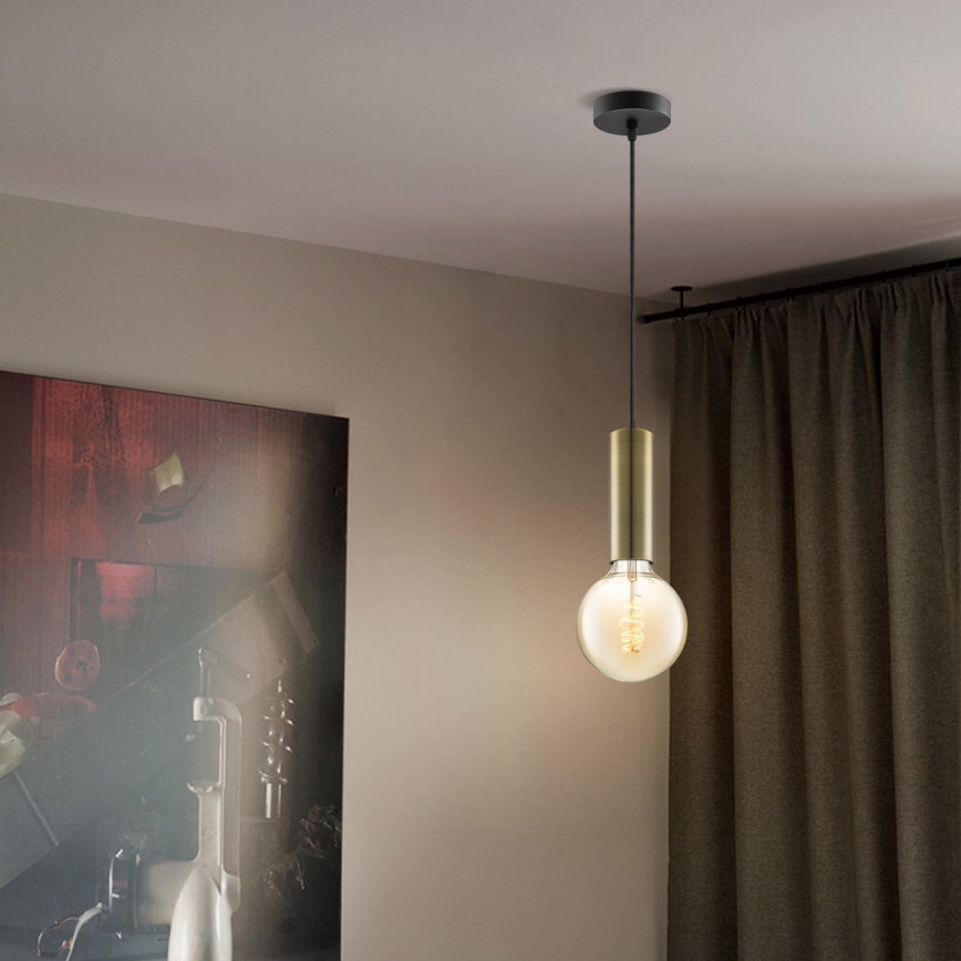 Chandelier on a string SAGA 1xE27/40W/230V brass