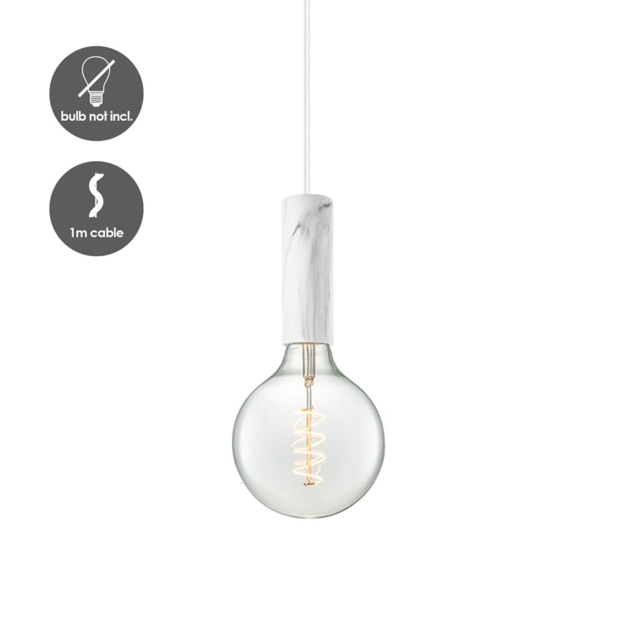 Chandelier on a string SAGA 1xE27/40W/230V marble