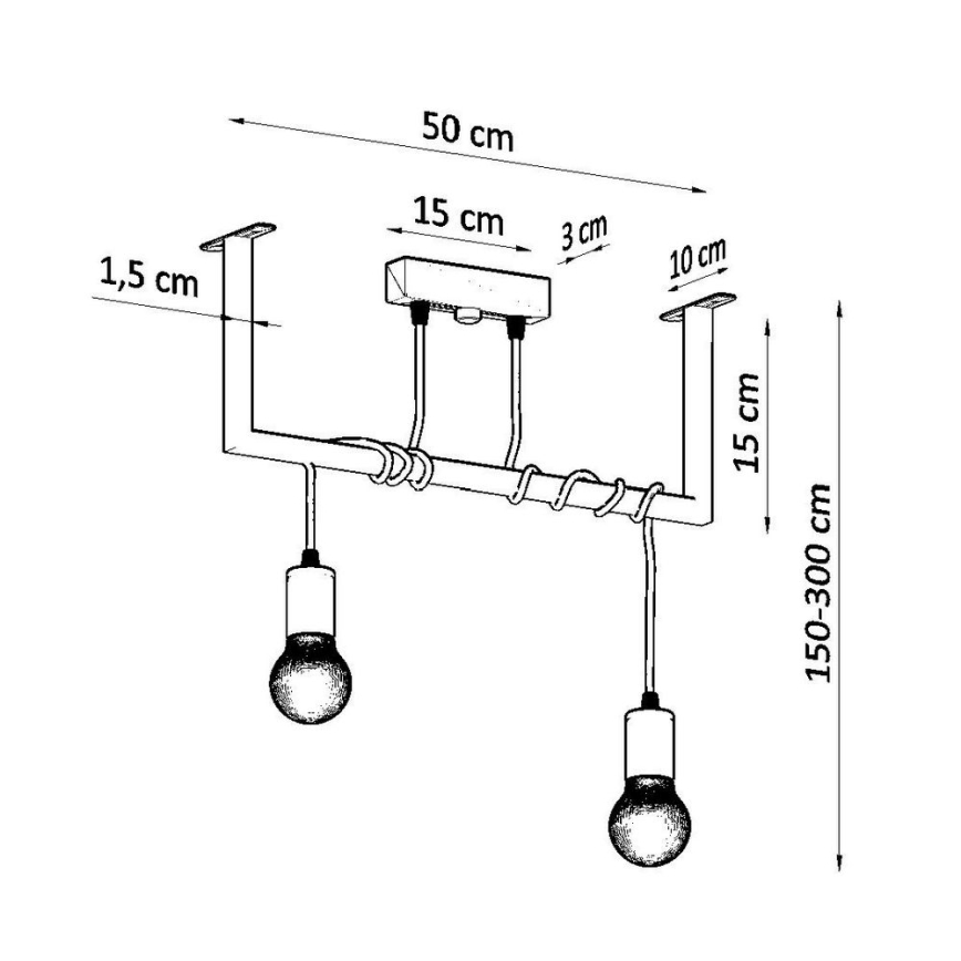 Chandelier on a string SALAMANCA 2xE27/60W/230V