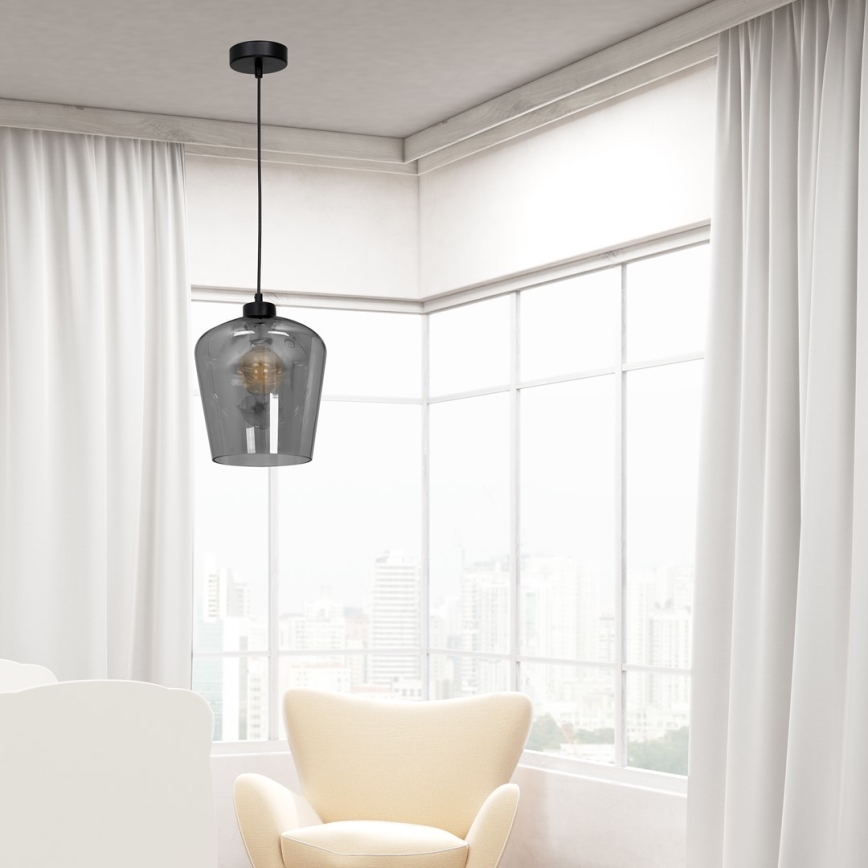 Chandelier on a string SANTIAGO 1xE27/60W/230V black