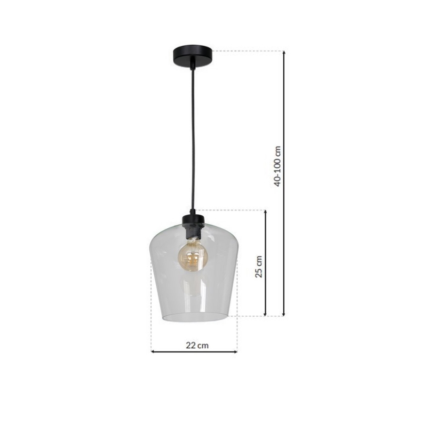 Chandelier on a string SANTIAGO 1xE27/60W/230V clear