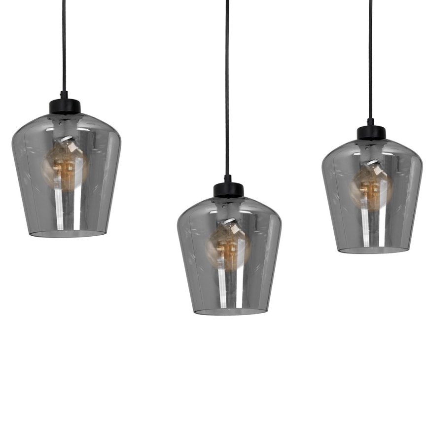 Chandelier on a string SANTIAGO 3xE27/60W/230V black