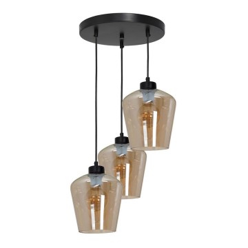Chandelier on a string SANTIAGO 3xE27/60W/230V brown