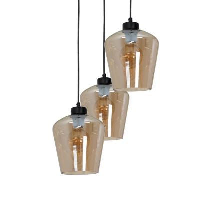 Chandelier on a string SANTIAGO 3xE27/60W/230V brown