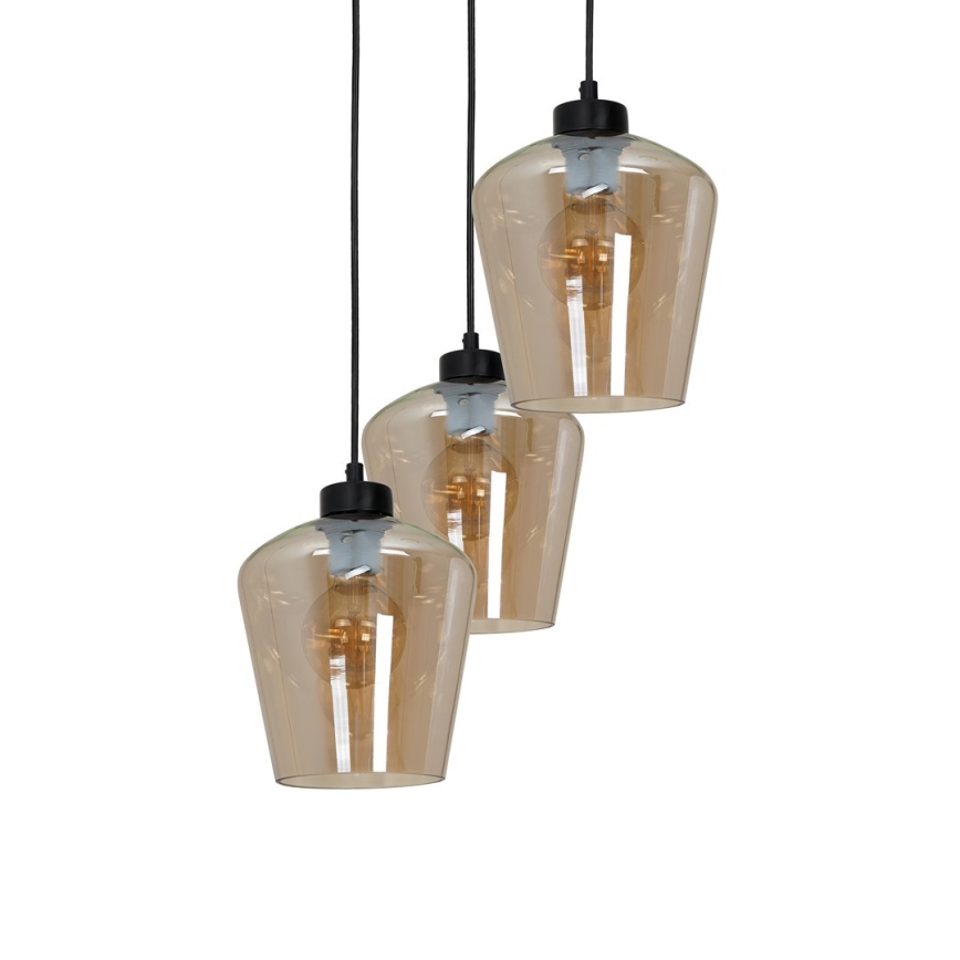 Chandelier on a string SANTIAGO 3xE27/60W/230V brown
