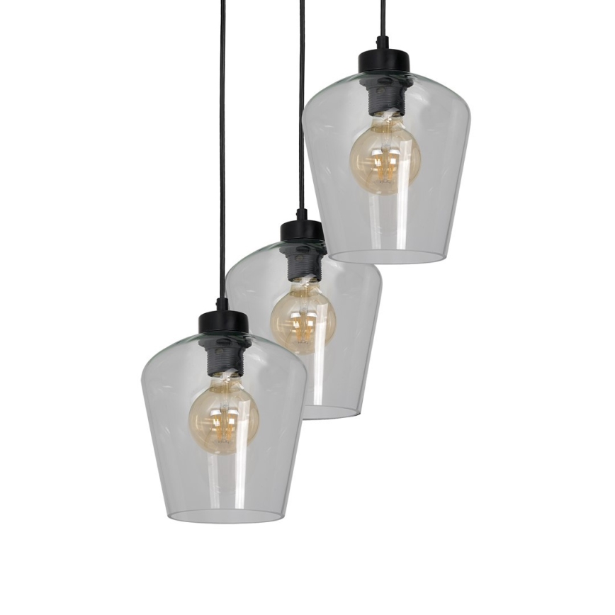 Chandelier on a string SANTIAGO 3xE27/60W/230V clear
