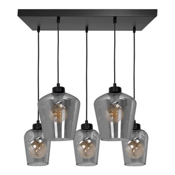 Chandelier on a string SANTIAGO 5xE27/60W/230V black
