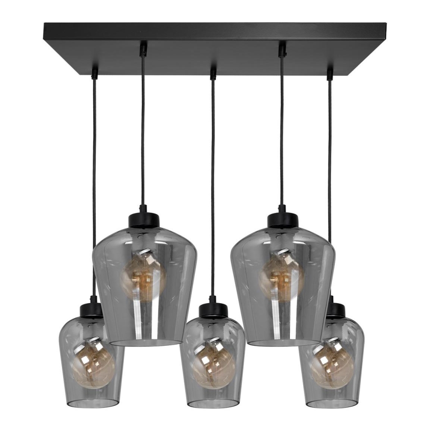 Chandelier on a string SANTIAGO 5xE27/60W/230V black