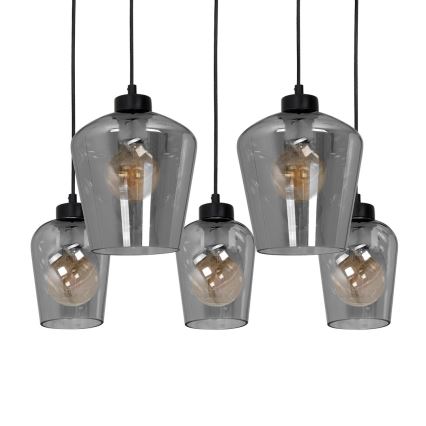 Chandelier on a string SANTIAGO 5xE27/60W/230V black
