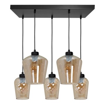 Chandelier on a string SANTIAGO 5xE27/60W/230V brown