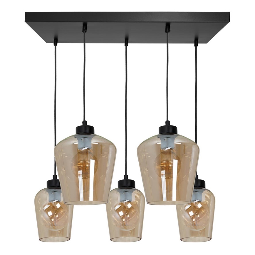 Chandelier on a string SANTIAGO 5xE27/60W/230V brown