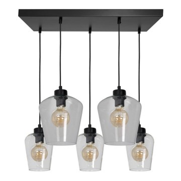 Chandelier on a string SANTIAGO 5xE27/60W/230V clear