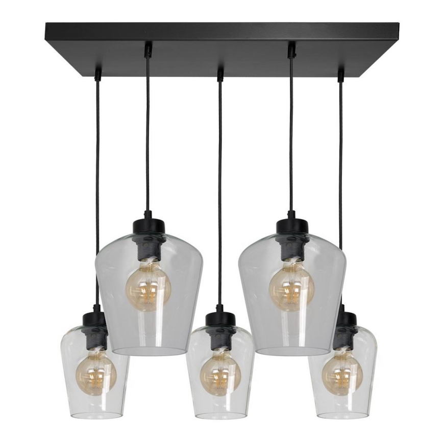 Chandelier on a string SANTIAGO 5xE27/60W/230V clear