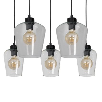 Chandelier on a string SANTIAGO 5xE27/60W/230V clear